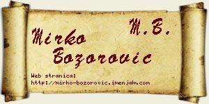 Mirko Božorović vizit kartica